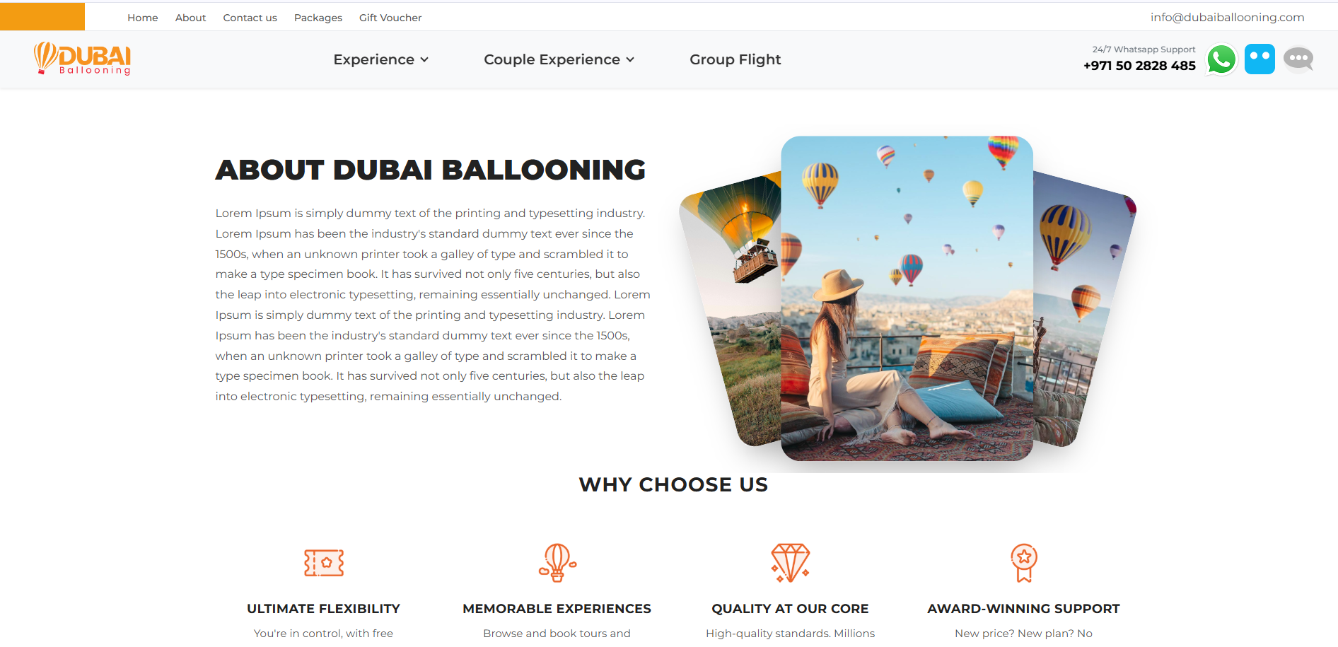 Hot Air Balloon & Tour Booking Website — screen 2