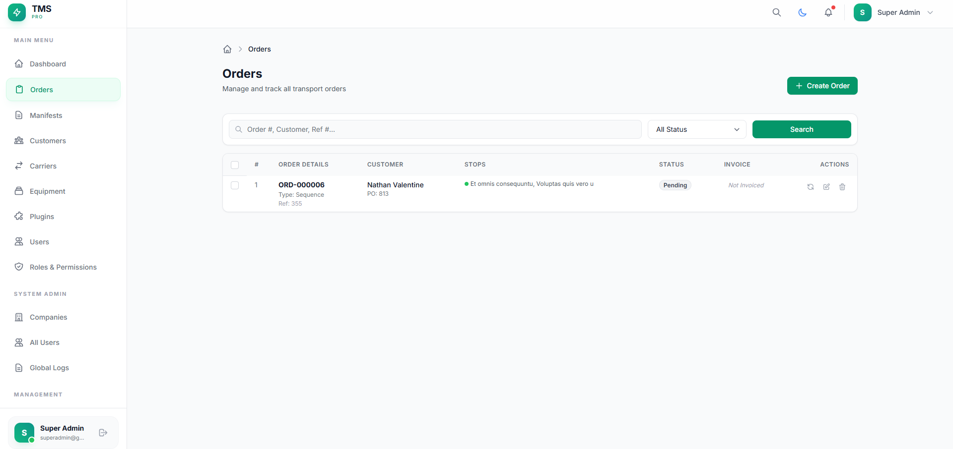 SaaS Trucking Management & Dispatch System — screen 2